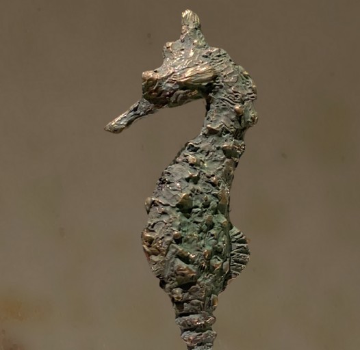 Bronze Seahorse merran hughes seahorse sculpture bronze